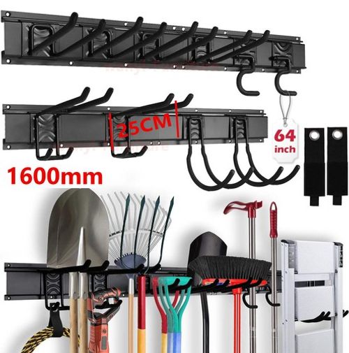 4x Garage Garden Tool Holder Storage Rack Shed Wall Mounted Organiser Long Hooks