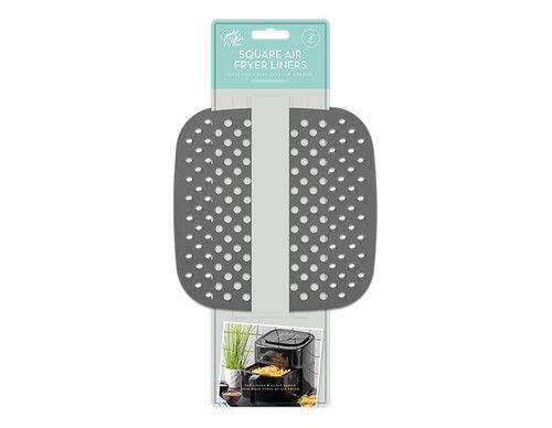2x Reusable Air Fryer Silicone Pot Basket Liners Mat Tray Non-Stick Oven Baking