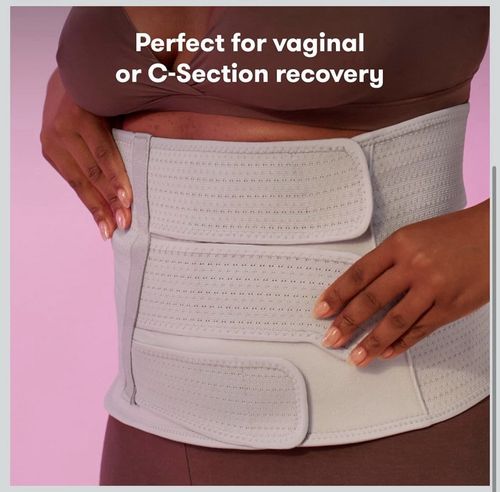 Frida Mom Postpartum Abdominal Support Binder Belt. Grey, 3-Strap, Adjustable — image 5