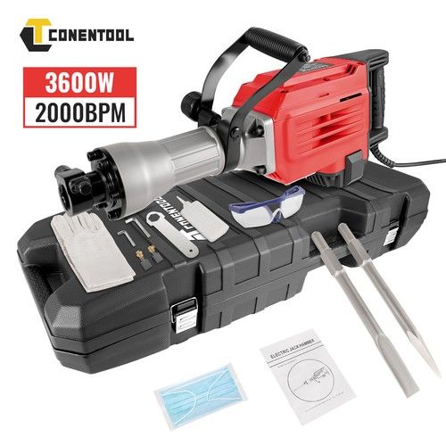 3600W 240V Electric Demolition Hammer, Heavy Duty Jack Hammer Concrete Breaker