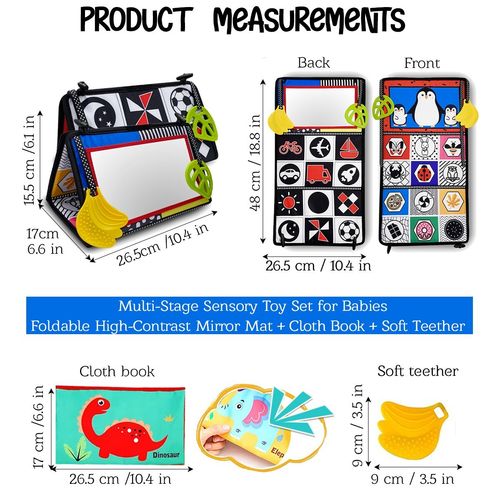 8in1 Multiple Paintings Baby Mirror Toy Soft Teethers Sensory Portable Washable — image 7