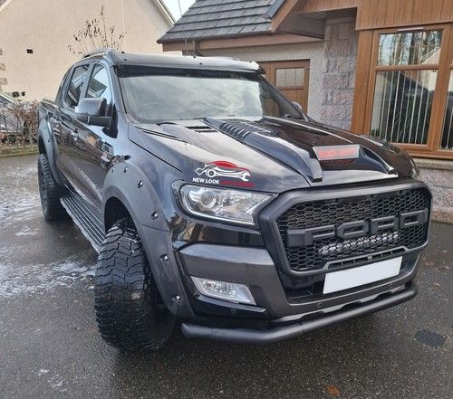 Ford Ranger 2012-2020 Black External Sun Visor Solid Acrylic With fittings