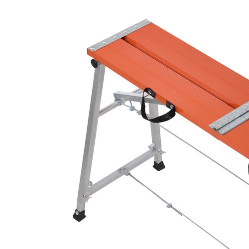 150x27cm Pro Foldable Aluminium Hop Up Work Platform Adjustable Scaffold Bench — image 16