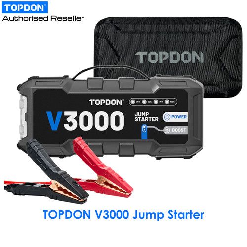 New Improved TOPDON V3000 3000A Car Jump Starter Booster Pack Power Bank