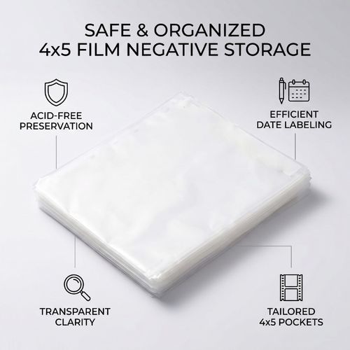 4x5 Film Sleeves Acid Free Negative Sleeves Film Storage Pages 50 Sheets 4 P HOT — image 10