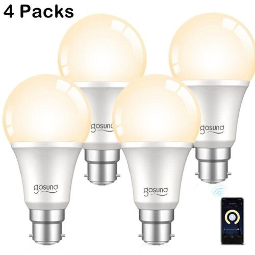 Gosund 1/2/4Packs Wifi Smart Light Bulb for Alexa Google B22 8W Bulb Dimmable