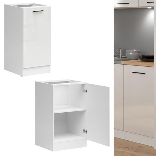 Corner Kitchen Cabinets Set Complete DIY Fitted 11 Units White Gloss Slab Junona — image 12
