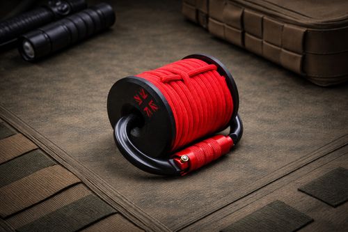 Rapid Line Deployment Reel Paracord Spool MOLLE Carabiner Camping Bushcraft UK — image 1