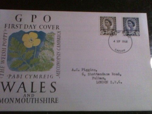 1968 Wales GPO First Day of Use Issue Cover