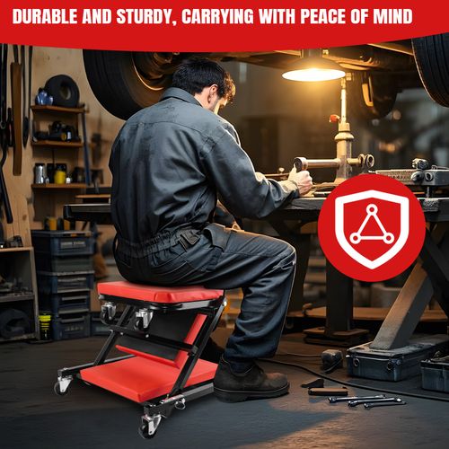 Mechanics Creeper Trolley Stool 6 Wheels Workshop Padded Car Workshop Garage — image 6