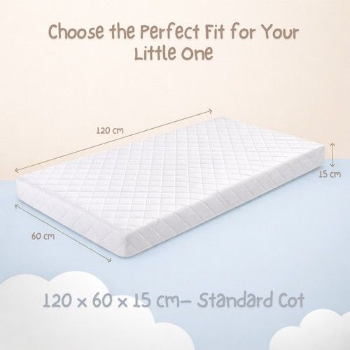 15cm Thick Waterproof Cot Bed Mattress 120x60 & 140x70 Anti Allergy
