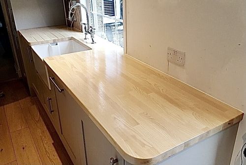 Solid Ash Worktop, Real Wood Timber kitchen worktop 1M 2M 3M 4M Thickness 28mm — image 2