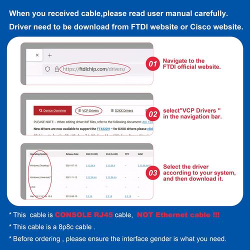 USB-C Cisco Console Cable, 6ft USB Type C to RJ45 Serial Adapter — image 4