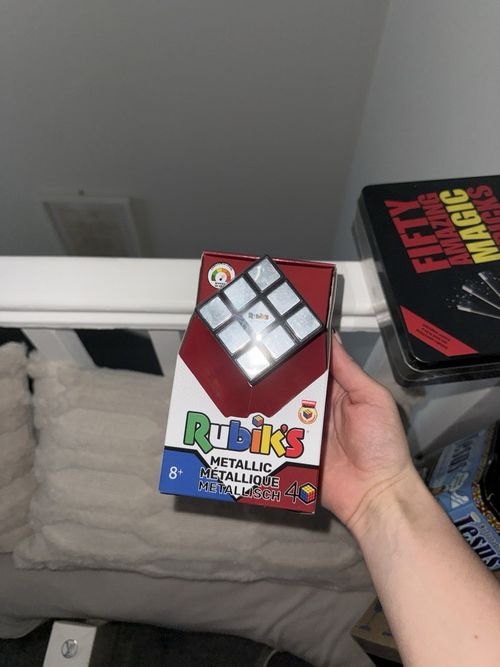 Rubik's Metallic 3x3x3 Cube Twist Puzzle - Silver/Black Plastic — image 7