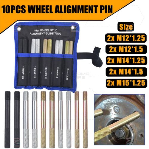 10Pcs M12 M14 Wheel Alignment Pin Wheel Hanger Pin Set Rim Stud Pin Guide Tool — image 1