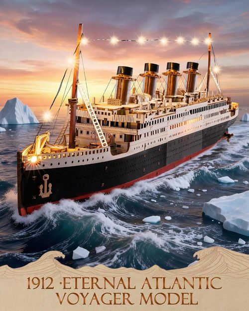 Rolife 3D Wooden Puzzle Titanic Model Ship Model with LED Home Decor Xmas Gift — image 4