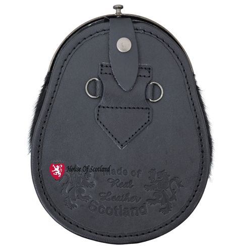 Leather Kilt Sporran with Clan Badge Design for Men and Boys Antique Chain Finis — image 3