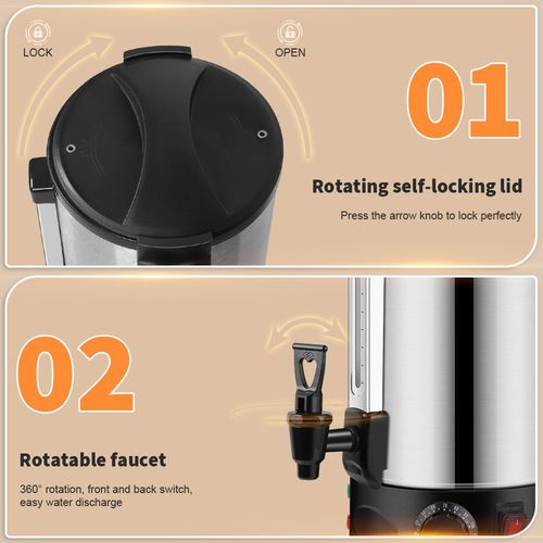 10L Commercial Electric Stainless Steel Tea Urn Hot Water Boiler for UK Catering — image 11