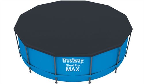 USED Bestway Steel Pro Frame Pool Cover 10ft 12ft ROUND SWIMMING POOL PADDLING — image 1