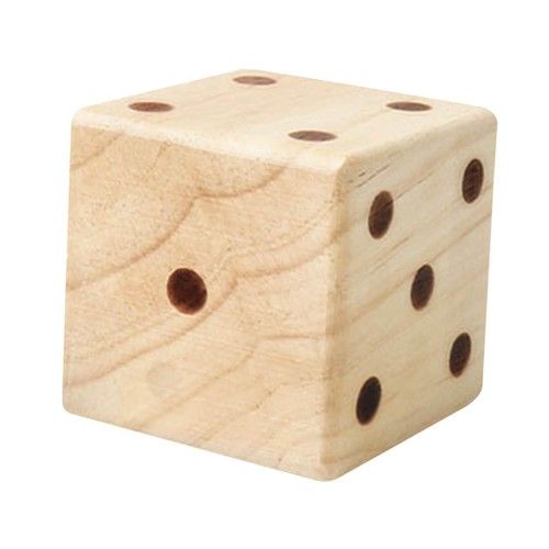Giant Wooden Yard Dice Smooth Edge 7cm/2.36inch for Game Backyard Sports