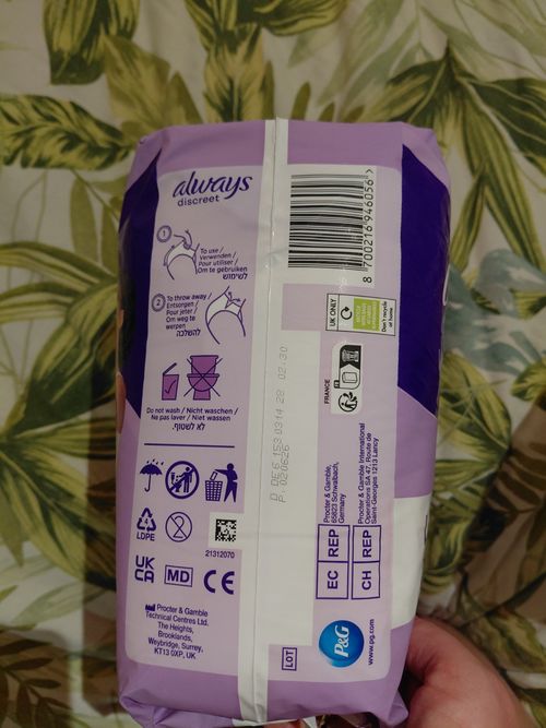 Always Discreet Bundle Postpartum Pants Unscented L ×16 Always Pantyliners x48 — image 6