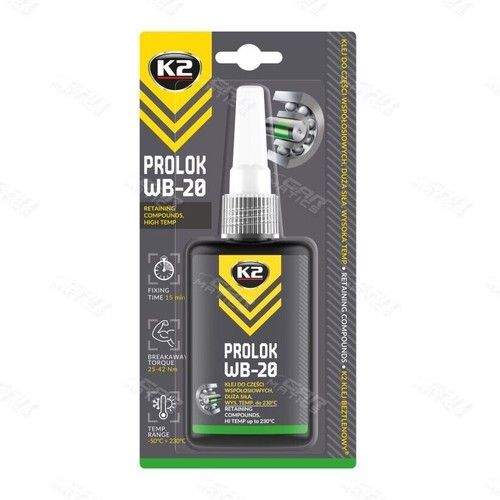 K2 Retaining Compound High Temp Strength Oil Tolerant Metal Adhesive PROLOK 50ml