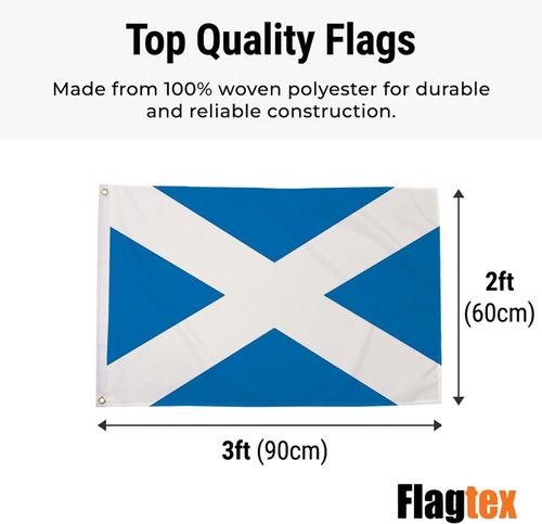 Scottish Saltire Flag 90cm x 60cm | Double Sided, Fade Resistant Banner — image 4