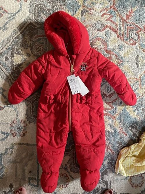 Disney Baby Girl Snowsuit Winter Suit Minnie Mouse 6-9 Months