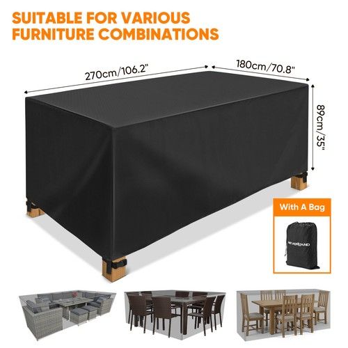 Heavy Duty Waterproof Garden Patio Furniture Cover for Rattan Table Cube Outdoor