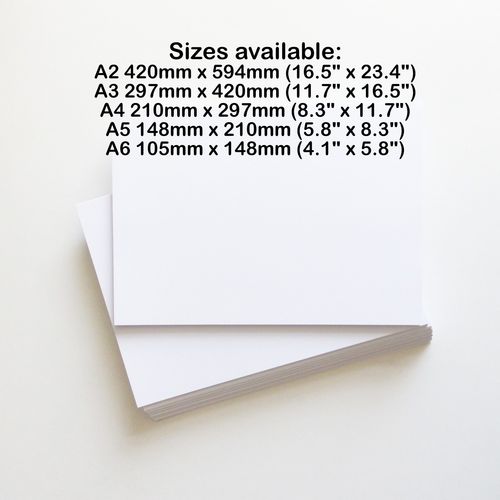 White Card Thick Matt Paper Sheets A2 A3 A4 A5 A6 Printer Copier 120gsm - 300gsm — image 19