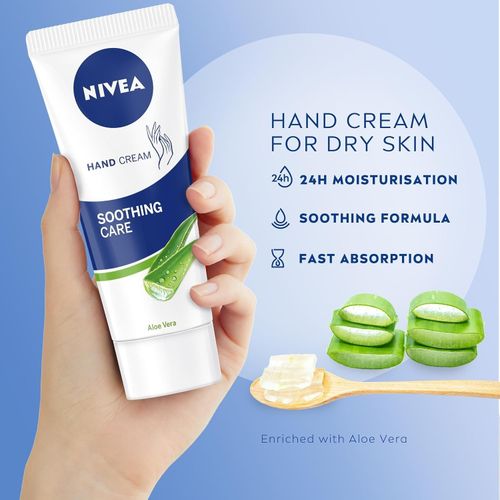 NIVEA Aloe Vera Hand Cream 75ml, 24H Moisturising for Dry Cracked Hands UK — image 2