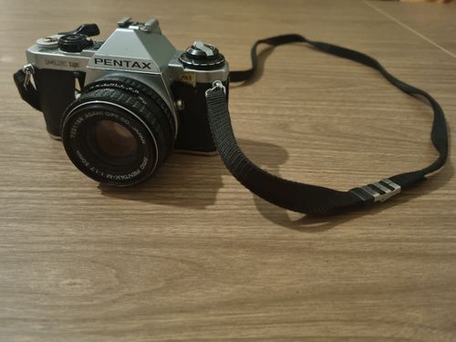 Pentax ME Super 35mm SLR Film Camera - Black & Silver + Well Used Leather Case — image 2