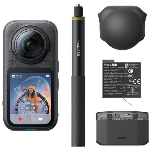 Insta360 X6 360 8K Action Camera - Essentials Bundle - Midnight Black
