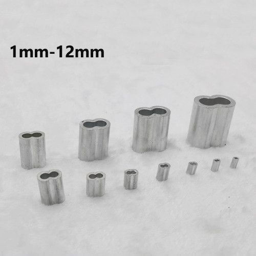 10 Sizes Aluminum Cable Crimps Loop Sleeves Ferrule for Wire Rope Clip Fittings — image 4