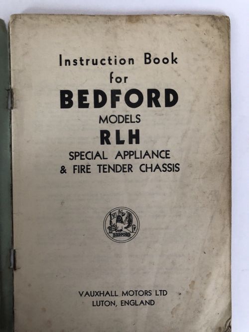 Bedford RLH Instruction Book Owners Handbook Special Appliance Fire Tender 1958 — image 2