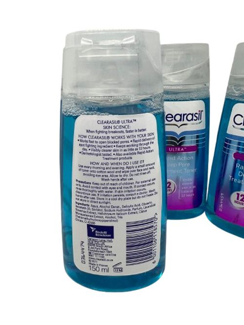 Clearasil Ultra Rapid Action 12 Hours Deep Pore Treatment Toner 150ml Pack of 4 — image 2