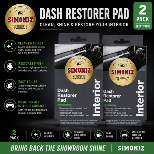 2 x Simoniz SAPP0075B Dash Restorer Pad Reusable Cleans & Restores Car Dashboard — image 1