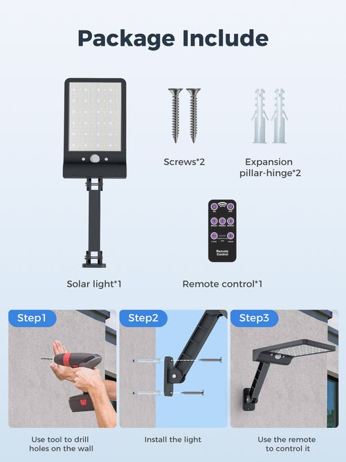 Colbor LED Solar Motion Sensor Wall Light Outdoor Street Garden Security Lamp — image 1