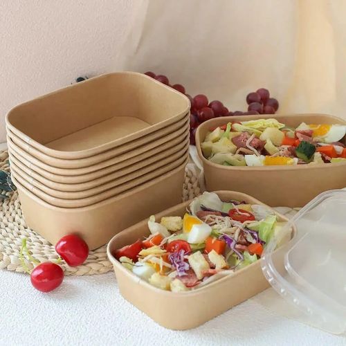 Rectangular Kraft Paper Disposable Food Container and Lids, Takeaway Box — image 8