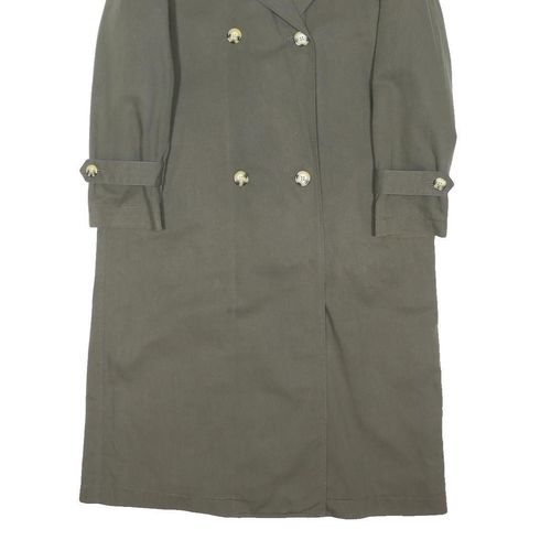 MNG Womens Green Double Breasted Long Cotton Blend Button Jacket XS — image 5