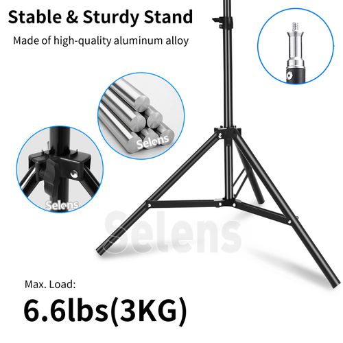 2PCS 79" Light Stand 2M Tripod Adjustable Photo Photography LED Flash Studio Bag — image 6