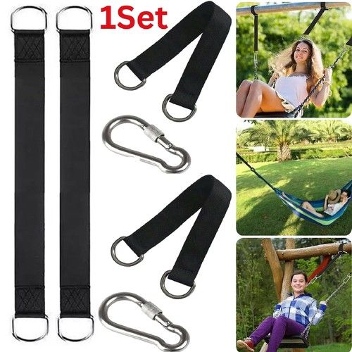 Swing Hammock Tree Hanging Straps Kit Hooks Carabiner Garden Swing Fittings