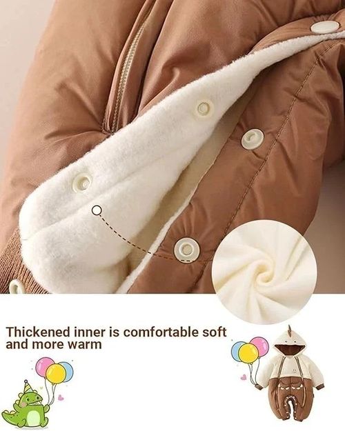 Baby Toddler Boys Girls Hooded Winter Romper Snowsuit Pram Suit Size 6-12 Months — image 3