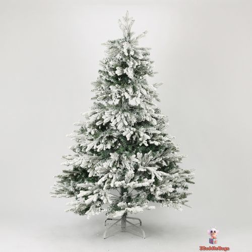 6 ft Snow Flocked Artificial Christmas Tree - Realistic Full Pine with Stand — image 11