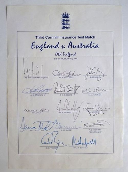 Autograph Sheet - England Cricket Team (Multiple Options Available)