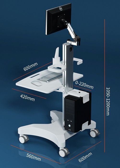 Medical Trolley Stand Dental Oral Scanner Mobile Cart Clinic Laptop Rack — image 4
