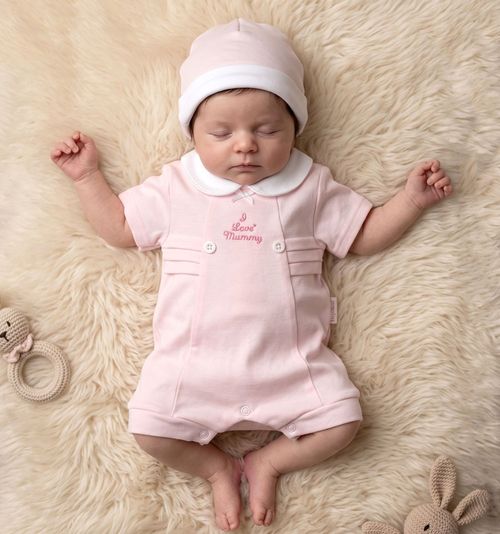 Premature Baby Girl Romper Suit Hat Tiny Early Prem PINK — image 2