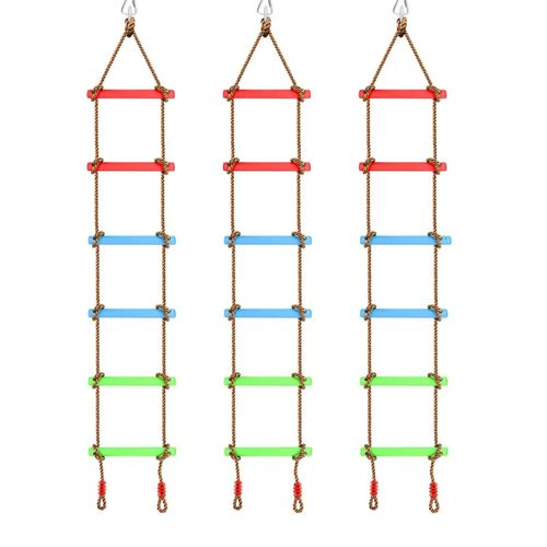 Kids Outdoor Climbing Ladder Frame Swinging Rope Ladder Garden Fun Activity Toy — image 9