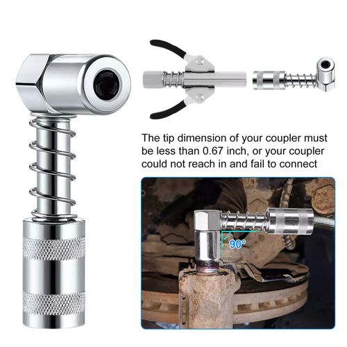 1 Set Grease Nozzle Adapter Grease Gun-Accessory 90 Degree Coupler Adapter Tool — image 5