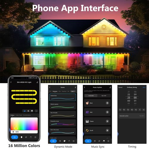 Permanent Outdoor Lights RGBIC Outdoor Christmas Decorations LED Eaves Lights UK — image 4